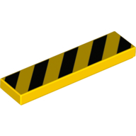 Tile 1 x 4 with Black Diagonal Stripes Print (2431pr0158)