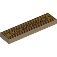 Tile 1 x 4 with Gold 'SNOW WHITE', Decorations print (2431pr0206)