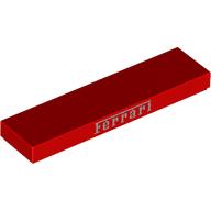 Tile 1 x 4 with Silver 'Ferrari' Side print (2431pr0220)