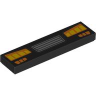Tile 1 x 4 with Silver Grill, Yellow Headlights print (2431pr0223)