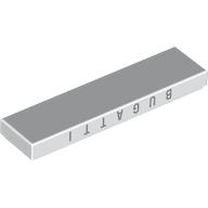 Tile 1 x 4 with Silver 'BUGATTI' print (2431pr0227)
