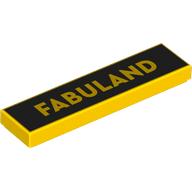 Tile 1 x 4 with 'FABULAND' on Black Background print (2431pr0232)