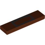 Tile 1x 4 with Black Goatee print (2431pr9976)