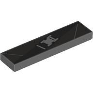 Tile 1 x 4 with Black Strap, Light Bluish Grey Buckle print (2431pr9978)