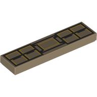 Tile 1 x 4 with Utility Belt, Black/Bright Light Yellow Pockets print (2431pr9979)