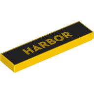 Tile 1 x 4 with 'HARBOR' on Black Background print (2431pr9987)