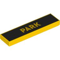 Tile 1 x 4 with 'PARK' on Black Background print (2431pr9988)