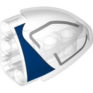 Technic Panel Round Corner 5 x 3 x 2 Left with Blue/Dark Bluish Grey Headlight print (2438pr0001)
