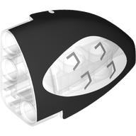 Technic Panel Round Corner 5 x 3 x 2 Left with Black headlight print (2438pr0003)