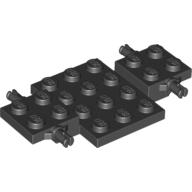 Vehicle Base 4 x 7 x 2/3 with 3 x 4 Recessed, Wheel Pins (2441)