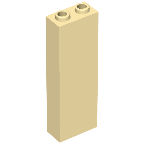 Brick 1 x 2 x 5 with Blocked Open Studs and Bottom Stud Holder with Asymmetric Ridges (2454a)