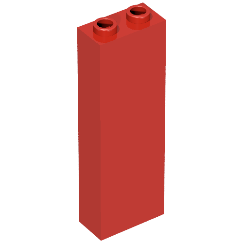 Brick 1 x 2 x 5 with Blocked Open Studs and Bottom Stud Holder with Asymmetric Ridges (2454a)
