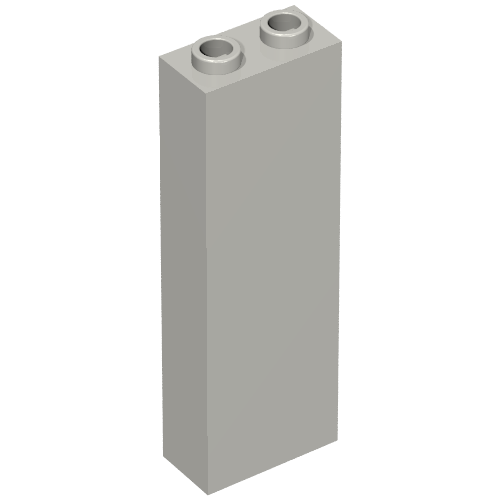 Brick 1 x 2 x 5 with Blocked Open Studs and Bottom Stud Holder with Asymmetric Ridges (2454a)