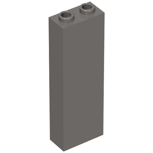 Brick 1 x 2 x 5 with Blocked Open Studs and Bottom Stud Holder with Asymmetric Ridges (2454a)