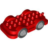 Duplo Car Base 4 x 8 with Four Black Wheels and Light Bluish Gray Hubs (24911c02)