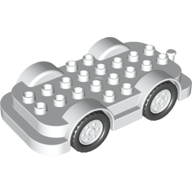 Duplo Car Base 4 x 8 with Four Black Wheels and White Hubs (24911c03)