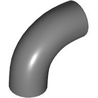 Brick Round 1 x 1 diameter Tube with 90 Degree Elbow (2 x 2 x 1) and Axle Holes (Crossholes) at each end (25214)