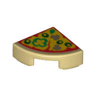 Tile Round 1 x 1 Quarter with Pizza Print (25269pr0004)
