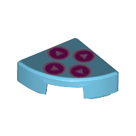 Tile Round 1 x 1 Quarter with Dark Pink Game Controller Buttons print (25269pr0033)