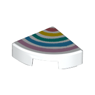Tile Round 1 x 1 Quarter with Rainbow Print (25269pr0036)