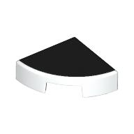 Tile Round 1 x 1 Quarter with Black Surface print (25269pr0042)