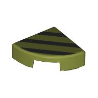 Tile Round 1 x 1 Quarter with Black Stripes print (25269pr9999)
