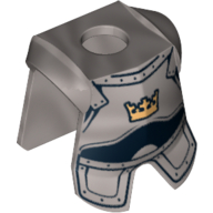 Minifig Neckwear Armor Breastplate with Leg Protection, Fantasy Era Crown Print (2587pr0002)