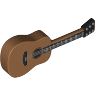 Musical Instrument Guitar Acoustic with Black Neck and Silver Strings Print (25975pr0001)
