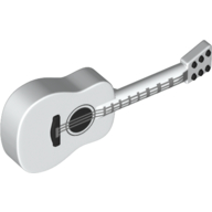 Musical Instrument Guitar Acoustic with Silver Strings Print (25975pr0002)