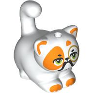 Animal, Cat, Chubby with Olive Green Eyes, Orange Fur, Black Mustache print (2652pr0006)