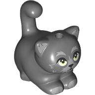 Animal, Cat, Chubby with Bright Green Eyes, Light Bluish Grey Fur print (2652pr0007)