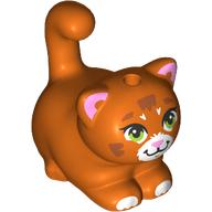 Animal, Cat, Chubby with White Face, Paws, Green Eyes, Bright Pink Ears, Nose print (2652pr0008)