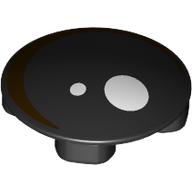 Plate Round 2 x 2 with Rounded Bottom with White Circles / Eye print (2654pr0009)