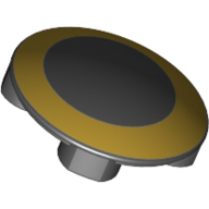 Plate Round 2 x 2 with Rounded Bottom [Boat Stud] with Gold Edge (Owl Eye) (2654pr0017)