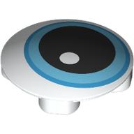 Plate Round 2 x 2 with Rounded Bottom [Boat Stud] with Eyes, Dark Azure/Medium Azure Pupil, Black Iris print (2654pr0020)