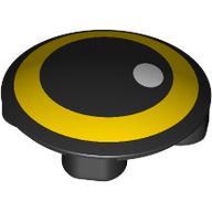 Plate Round 2 x 2 with Rounded Bottom [Boat Stud] with Eye, Yellow Iris, White Pupil print (2654pr0021)
