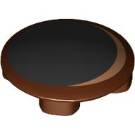 Plate Round 2 x 2 with Rounded Bottom, Medium Nougat and Black Eye Print (2654pr0028)