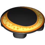 Plate Round 2 x 2 with Rounded Bottom with Yellow Cat Eye print (2654pr9997)
