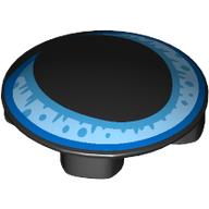 Plate Round 2 x 2 with Rounded Bottom with Blue Cat Eye print (2654pr9998)