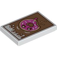 Tile 2 x 3 with Nougat Sign, White Cream, Dark Pink Donut print (26603pr0094)