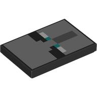 Tile 2 x 3 with Illager Face, Dark turquoise Eyes print (26603pr0099)