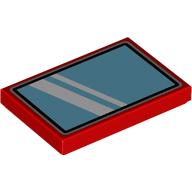 Tile 2 x 3 with Medium Blue Window/Windscreen print (26603pr0100)