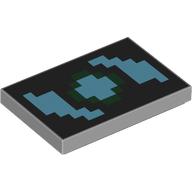 Tile 2 x 3 with Bright Light Blue Pixelated Shapes print (26603pr0123)