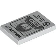 Tile 2 x 3, Wanted Poster with 'WANTED' and '604-15' Print (26603pr0128)