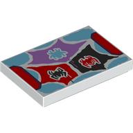 Tile 2 x 3 with Red/Black/Medium Azure Spiders on Black/Red/Lavender Fields print (26603pr0133)