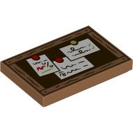 Tile 2 x 3 with Notice Board, White Notes print (26603pr0136)
