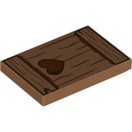 Tile 2 x 3 with Wooden Shutter, Heart-Shaped Hole print (26603pr0137)