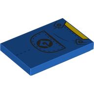 Tile 2 x 3 with Blue Overall print (26603pr0144)