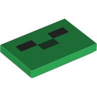 Tile 2 x 3 with Pixelated Creeper Face print (26603pr0146)