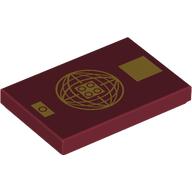 Tile 2 x 3 with Gold Passport print (26603pr0152)